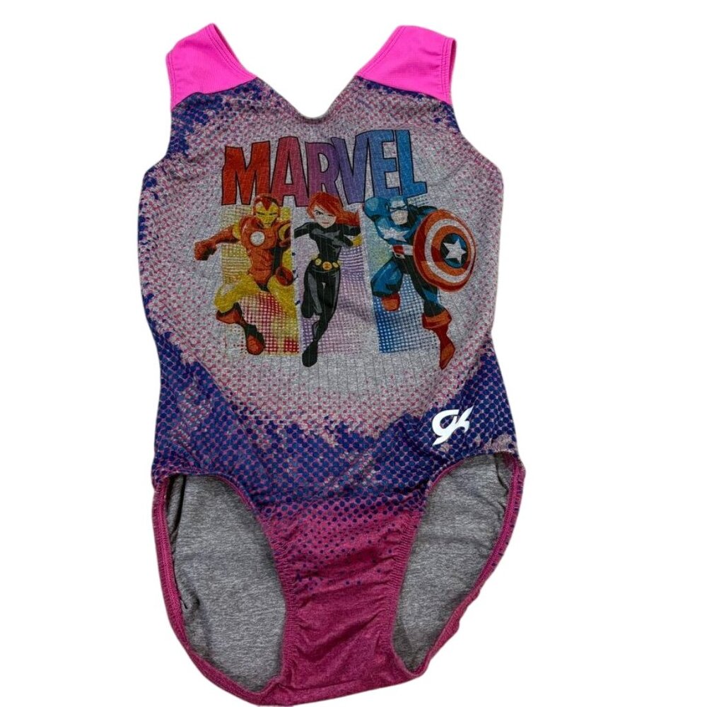 GK Marvel Gymnastics Leotard Adult Small Iron Man Black Widow & Captain America
